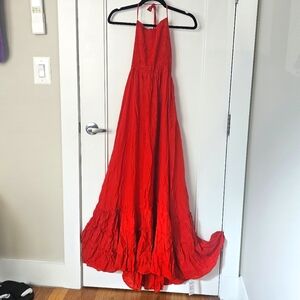 New w/tags Cupshe Red Halter Ruching Strap Dress Size M